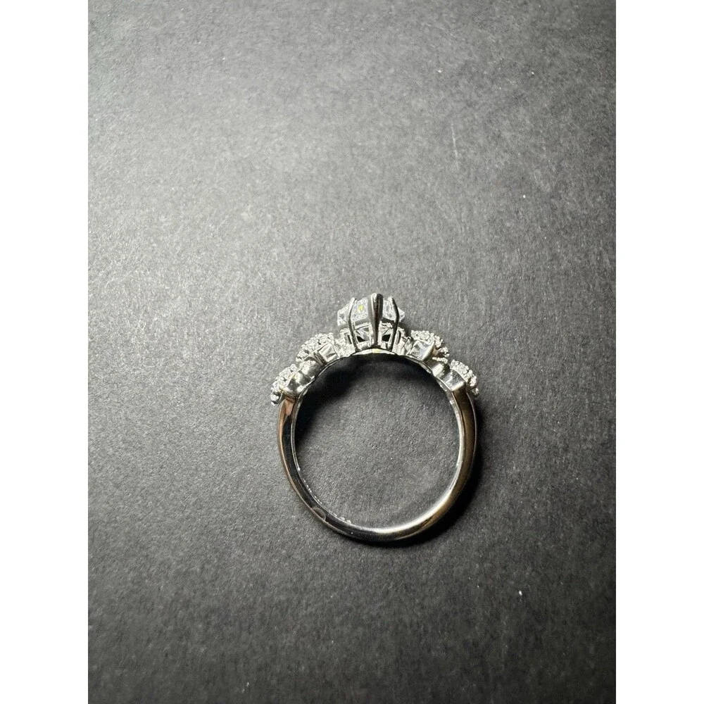 Diamonique X Jennifer Miller Sterling Silver Heart Pave Ring 9